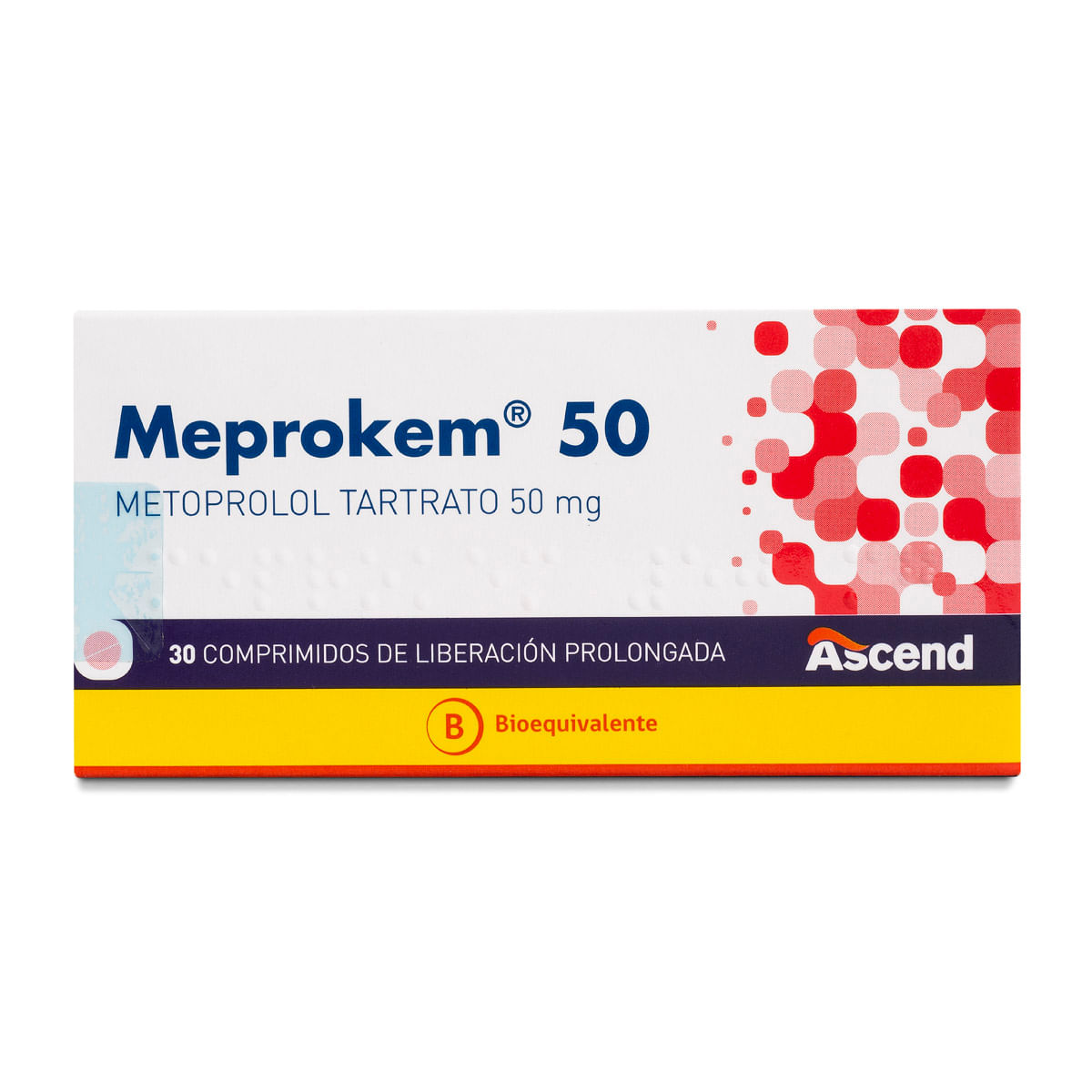 Meprokem metoprolol 50 mg 30 comprimidos de liberación prolongada