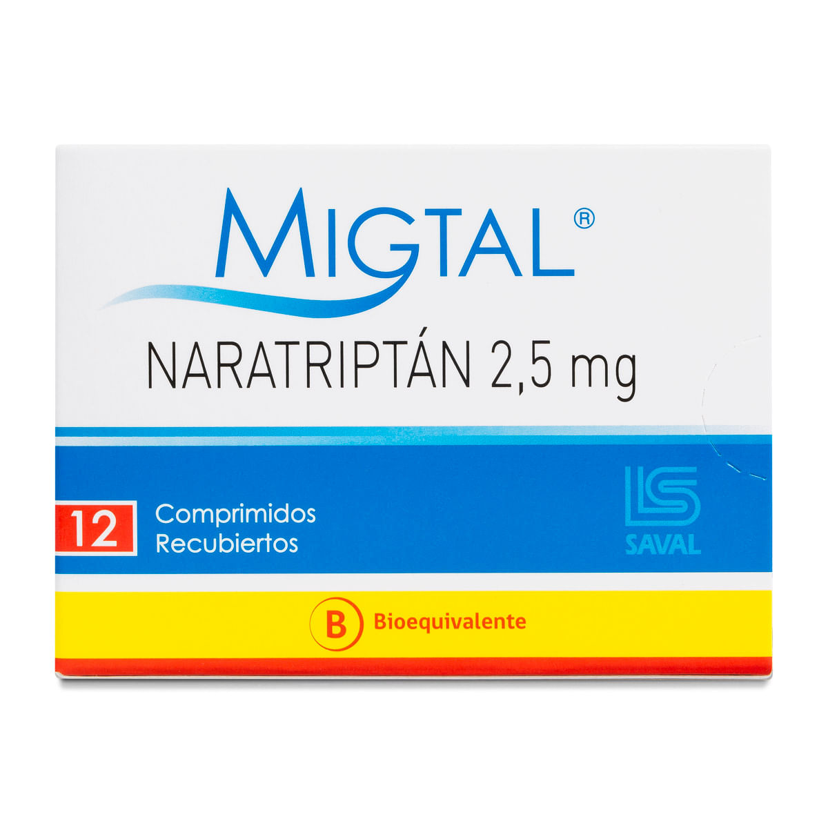 Migtal naratriptan 2,5 mg 12 comprimidos recubiertos