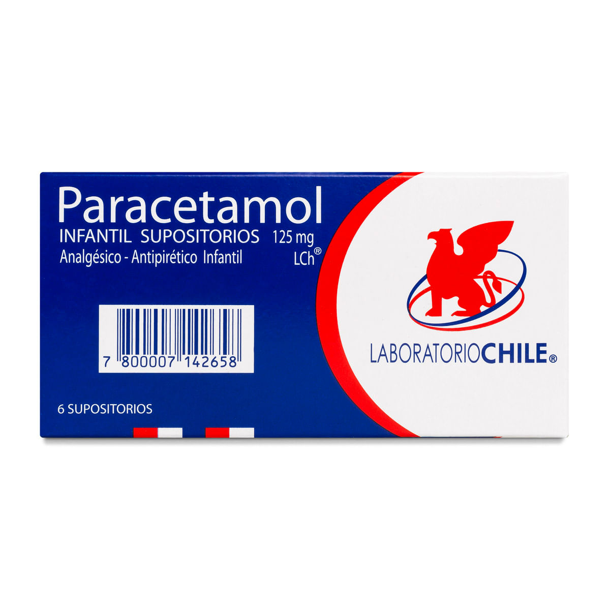 Paracetamol 125 mg 6 supositorios infantiles