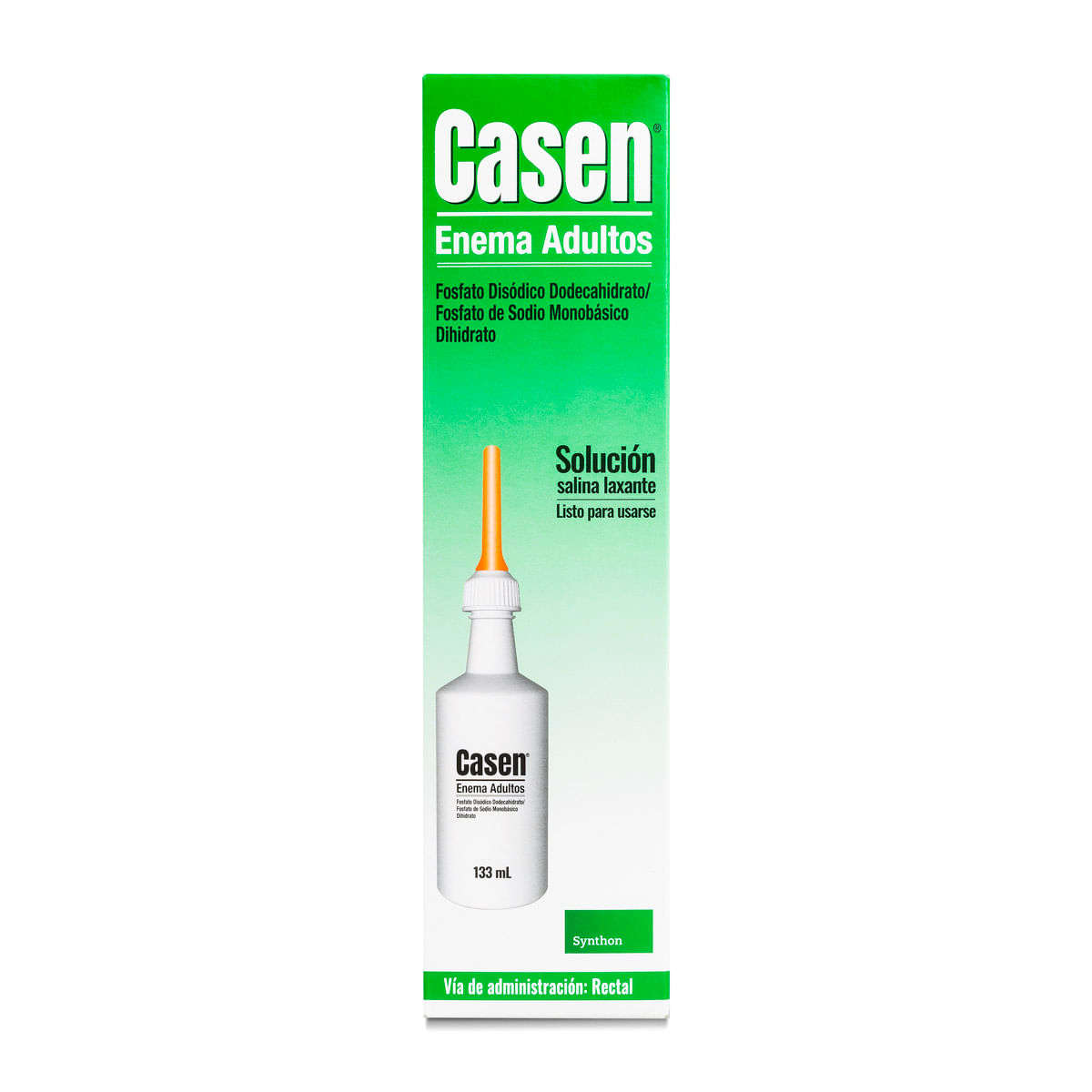 Casen fosfato de sodio 16 g fosfato disodico 6 g enema adulto 133 mL
