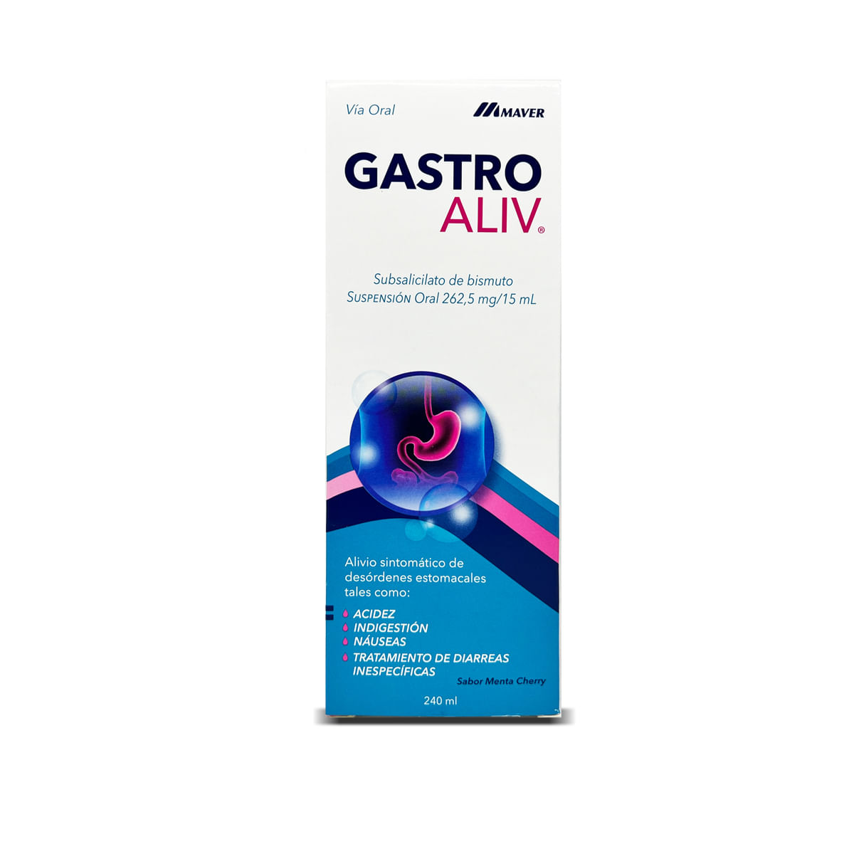 Gastroaliv subsalicilato de bismuto 262,5 mg/15 mL suspensión oral 240 mL