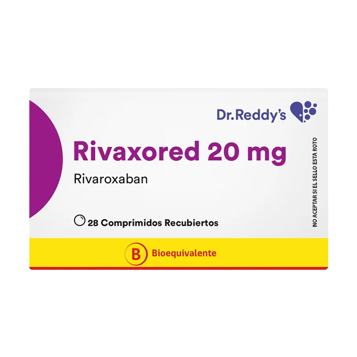 Rivaxored rivaroxabán 20 mg 28 comprimidos recubiertos