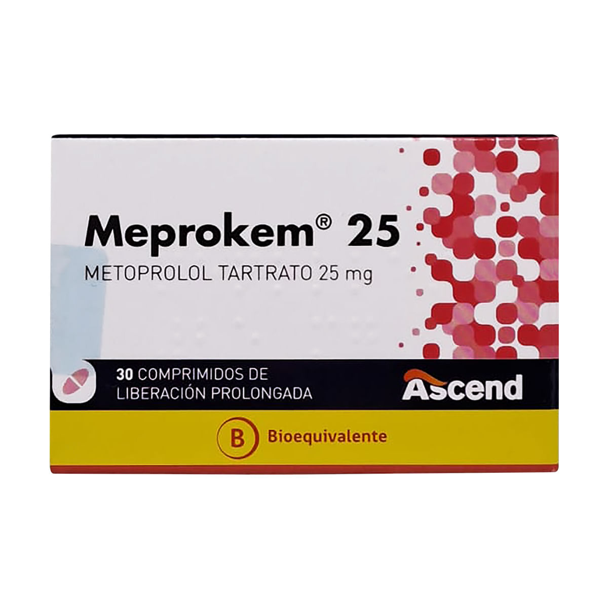 MEPROKEM COMPRIMIDOS DE LIBERACIÓN PROLONGADA 25 mg (METOPROLOL TARTRATO)