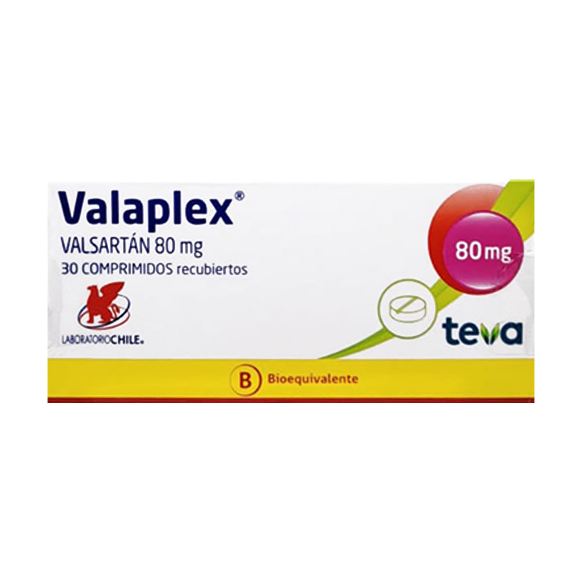 VALAPLEX COMPRIMIDOS RECUBIERTOS 80 mg