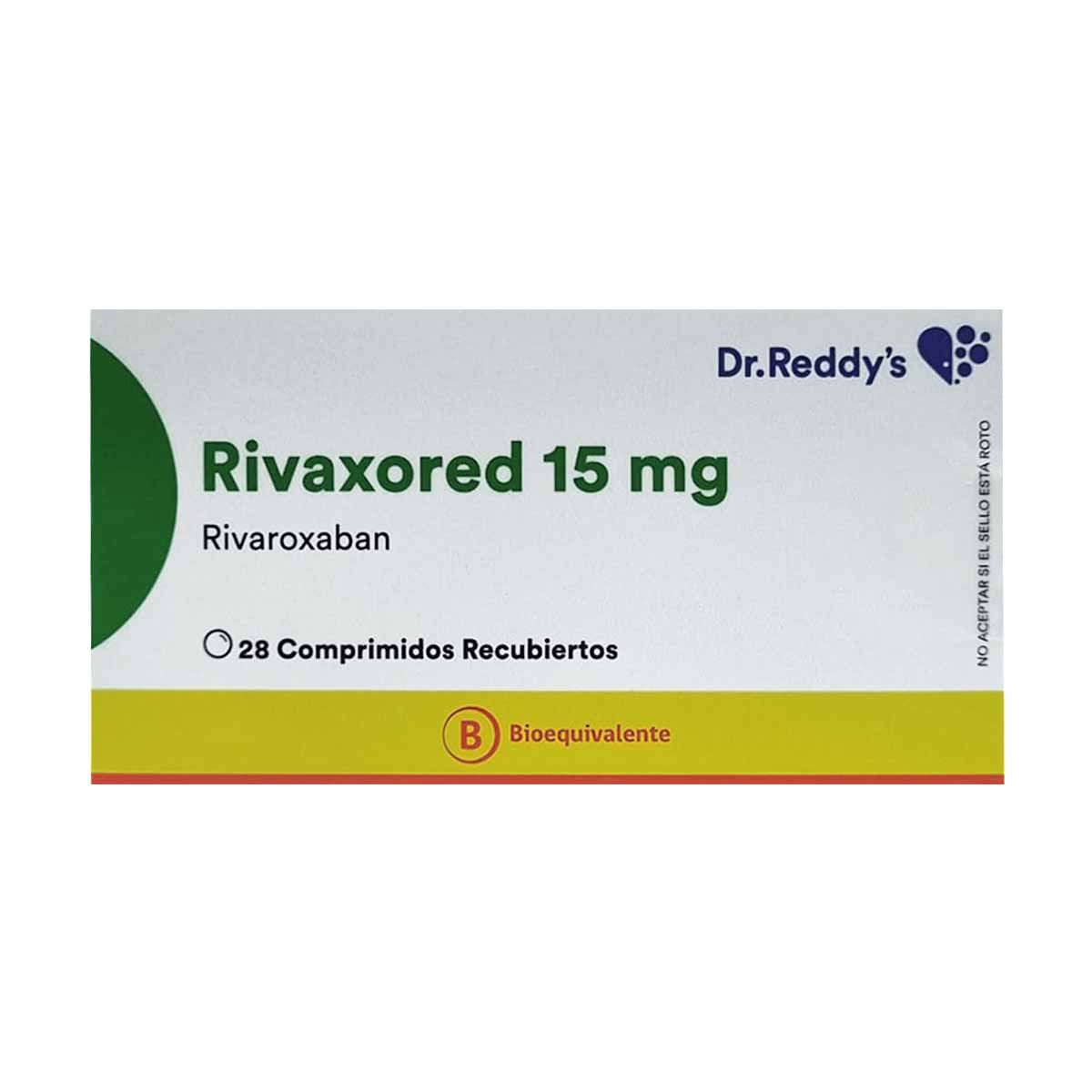 Rivaxored rivaroxabán 15 mg 28 comprimidos recubiertos