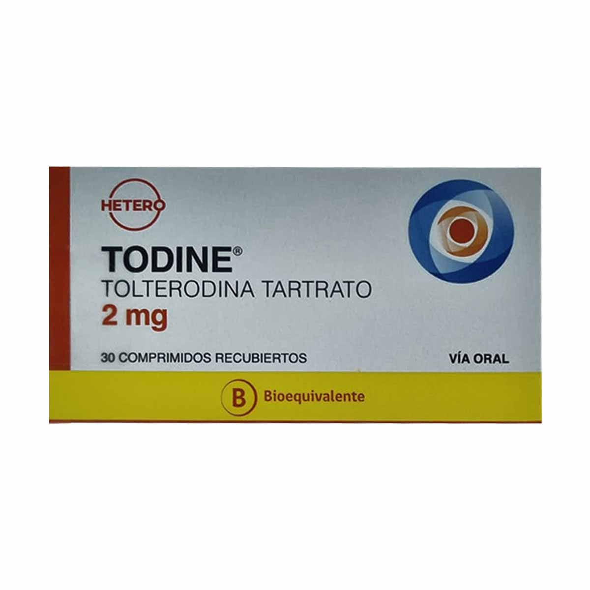 Todine tolterodina 2 mg 30 comprimidos recubiertos