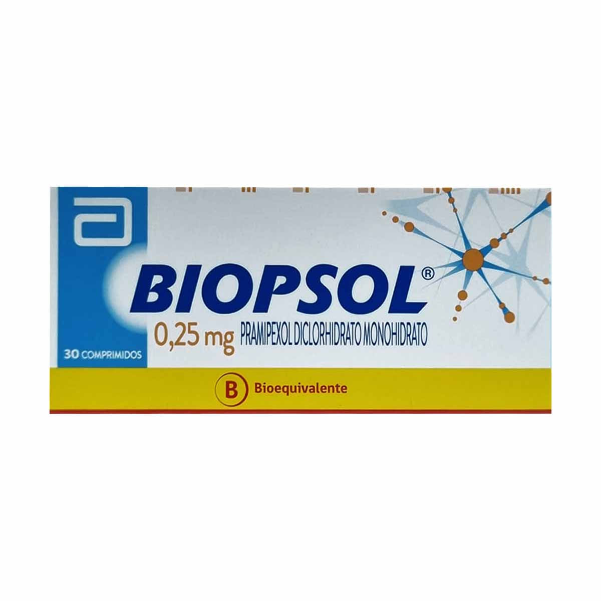 Biopsol pramipexol 0,25 mg 30 comprimidos