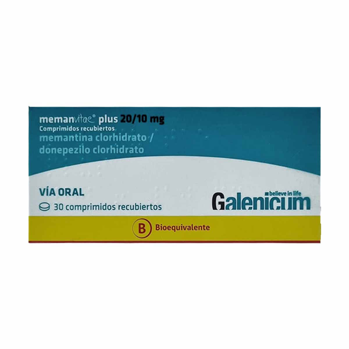 Memanvitae Plus donepezilo 10 mg memantina 20 mg 30 comprimidos recubiertos