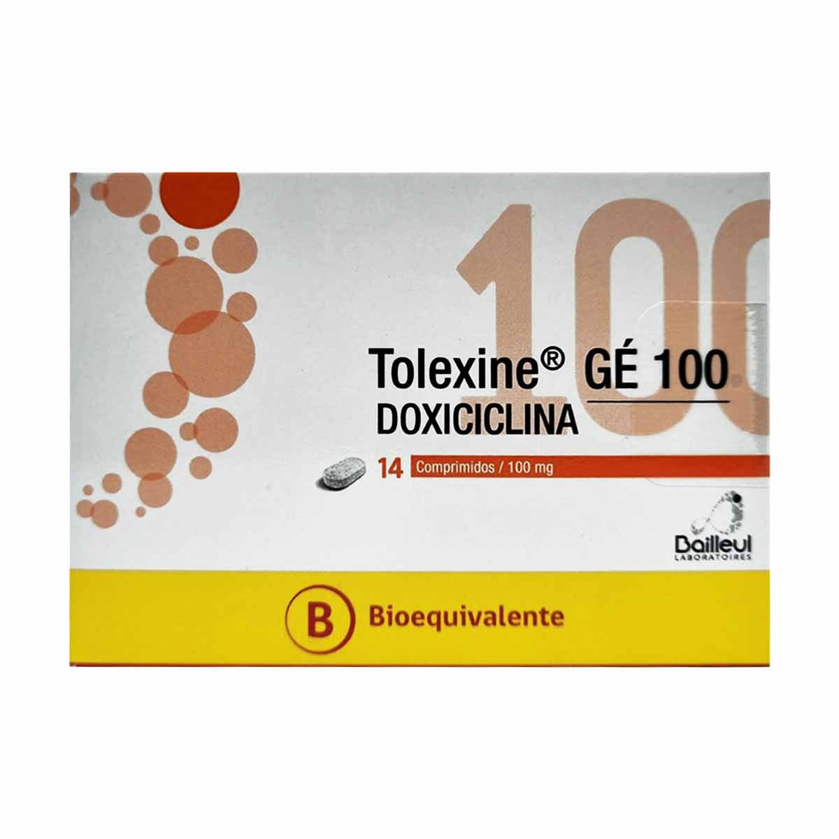 Tolexine GÉ 100 doxiciclina 100 mg 14 comprimidos