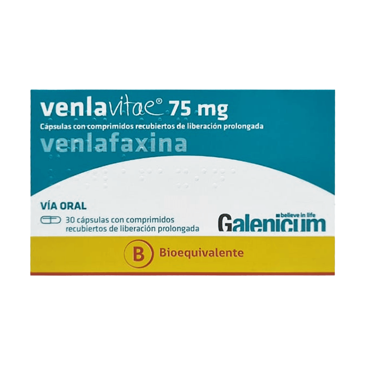 Venlavitae venlafaxina 75 mg 30 cápsulas con comprimidos recubiertos de liberación prolongada