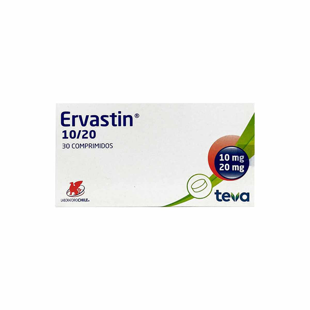 ERVASTIN 10/20 COMPRIMIDOS