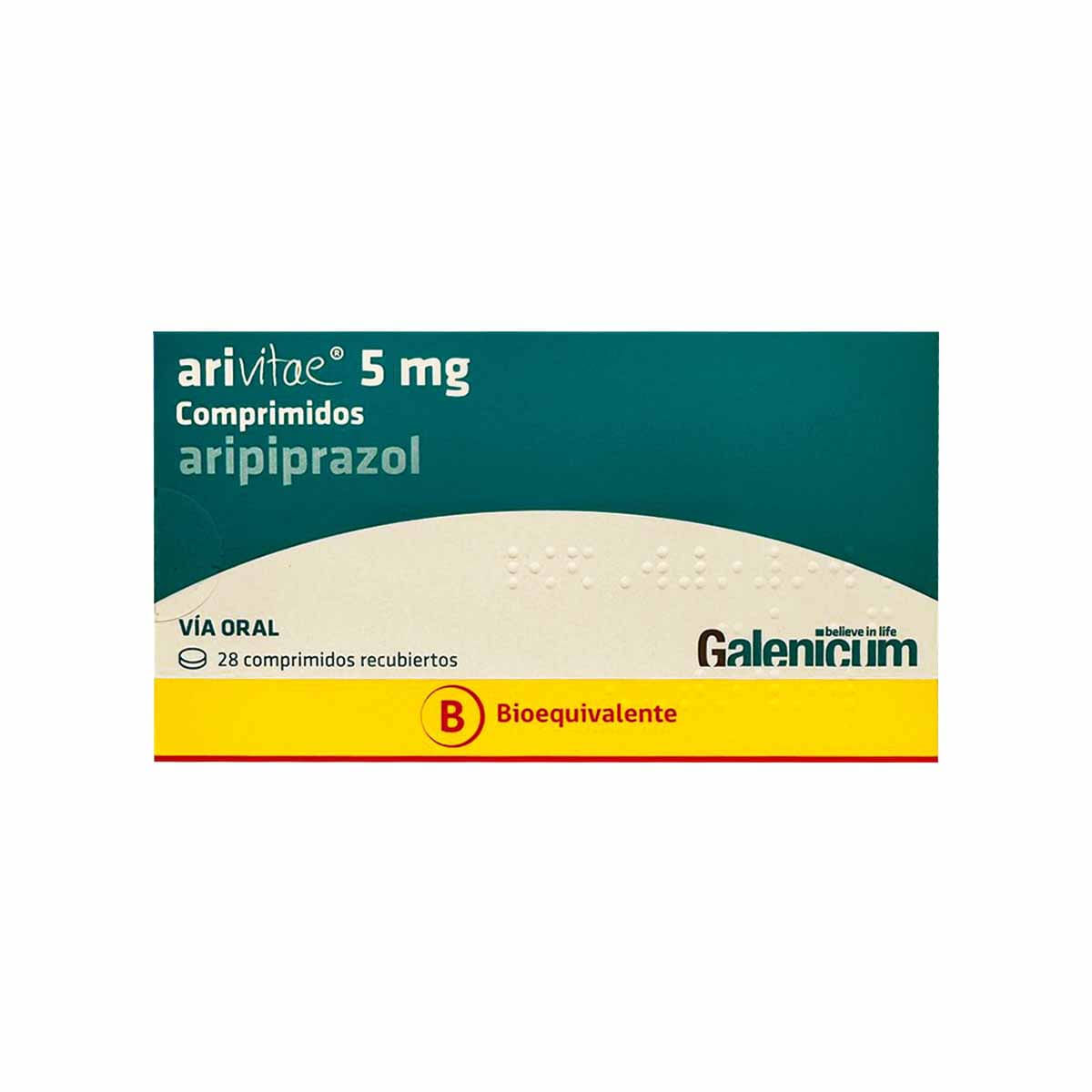 Arivitae aripiprazol 5 mg 28 comprimidos