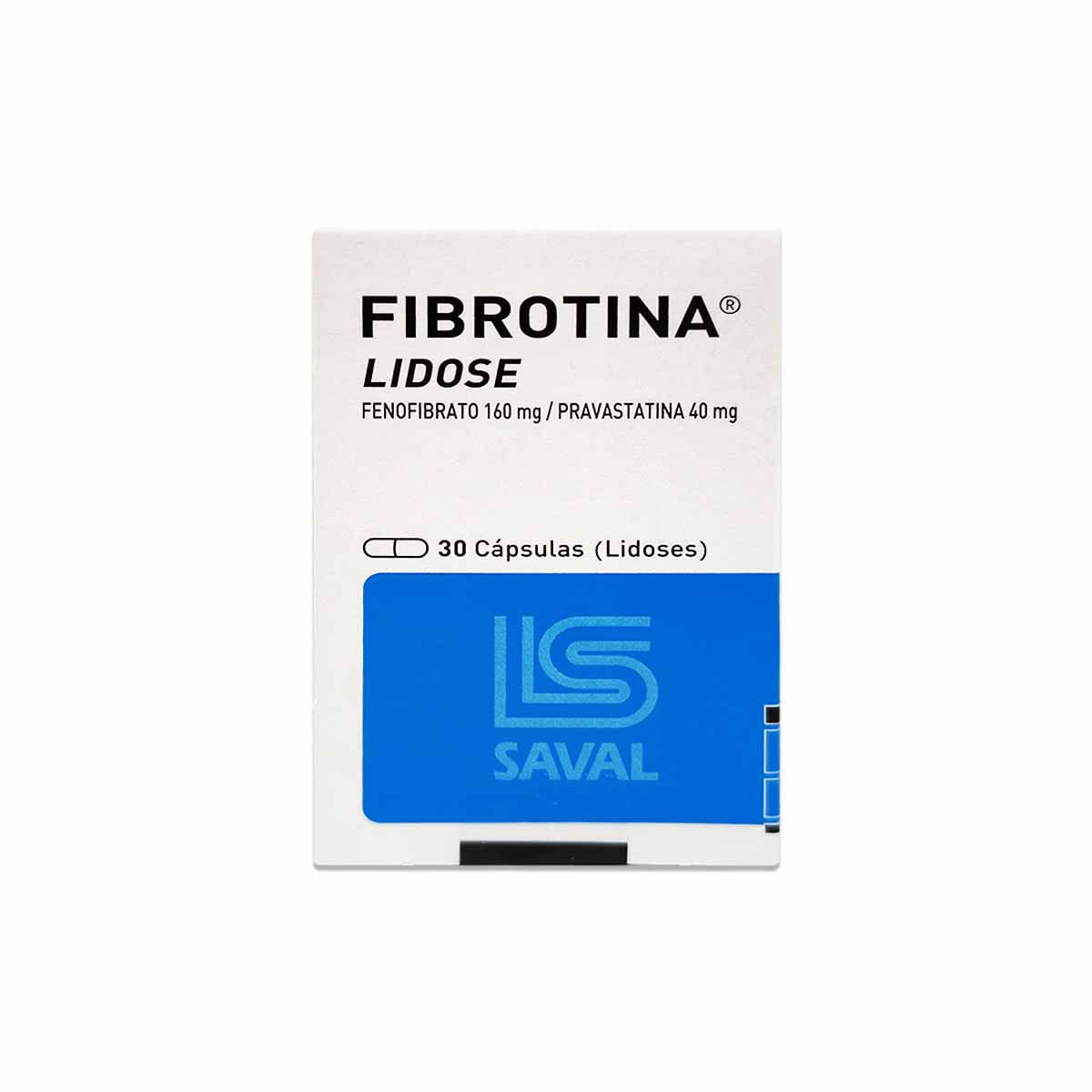 Fibrotina lidose fenofibrato 160 mg pravastatina 40 mg 30 cápsulas