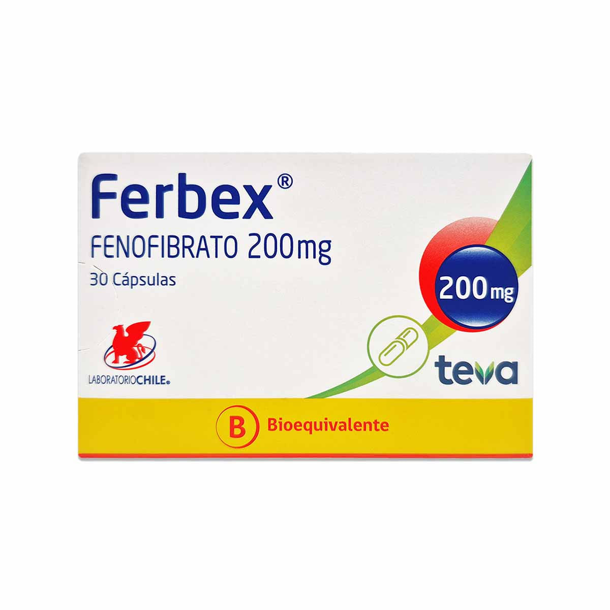 Ferbex fenofibrato 200 mg 30 cápsulas