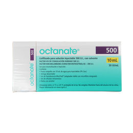 OCTANATE LIOFILIZADO PARA SOLUCIÓN INYECTABLE 500 U.I., CON SOLVENTE