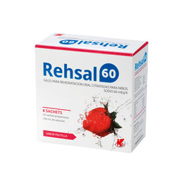 Rehsal 60 Sales Re hidratantes 8 Sobres Frutilla
