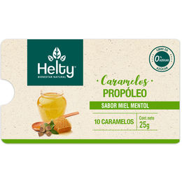 Caramelos Propóleo Miel Mentol Zero Helty 10Un