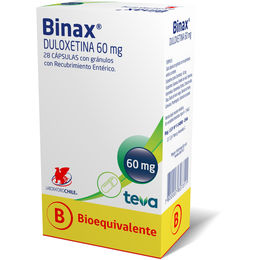 Binax (B) Duloxetina 60mg 28 Cápsulas de Recubrimiento Entérico