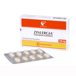 ZINLERGIA COMPRIMIDOS RECUBIERTOS 120 mg (FEXOFENADINA CLORHIDRATO)