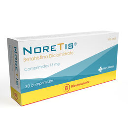 NORETIS COMPRIMIDOS 16 mg (BETAHISTINA DICLORHIDRATO)