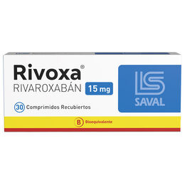Rivoxa (B) Rivaroxabán 15mg 30 Comprimidos Recubiertos