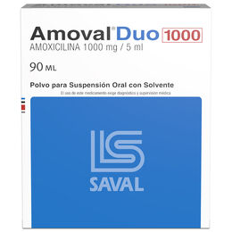 Amoval Duo Forte Amoxicilina 1000mg/5ml Suspensión Oral 90ml