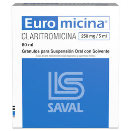 EUROMICINA GRÁNULOS PARA SUSPENSIÓN ORAL 250 mg/5 mL CON SOLVENTE.