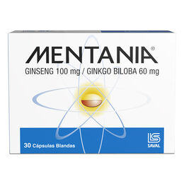 Mentania Ginkgo Biloba / Panax Ginseng 30 Cápsulas Blandas
