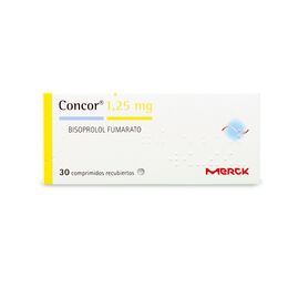 CONCOR COMPRIMIDOS RECUBIERTOS 1,25 mg (BISOPROLOL)