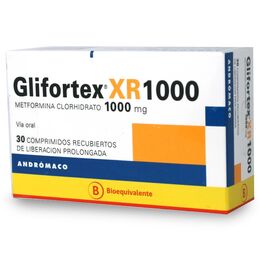 Glifortex XR (B) Metformina 1000mg 30 Comprimidos Prolongados