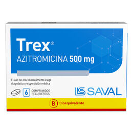 Trex (B) Azitromicina 500mg 6 Comprimidos Recubiertos