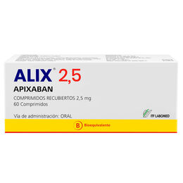 Alix (B) Apixaban 2.5mg 60 Comprimidos Recubiertos