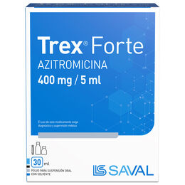 Trex Forte Azitromicina 400mg/5ml Suspensión Oral 30ml
