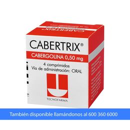Cabertrix Cabergolina 0.5mg 4 Comprimidos