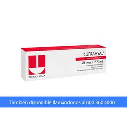 Suprahyal Hialuronato Sódico 25mg/2.5ml Inyectable 1 Jeringa Prellenada