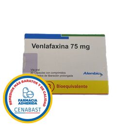 VENLAFAXINA CÁPSULAS CON COMPRIMIDOS RECUBIERTOS DE LIBERACION PROLONGADA 75 mg