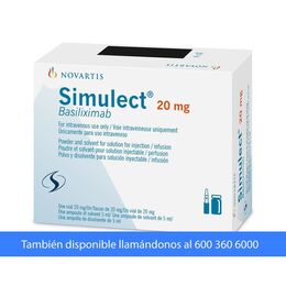 SIMULECT LIOFILIZADO PARA SOLUCIÓN INYECTABLE 20 mg CON SOLVENTE (BASILIXIMAB)