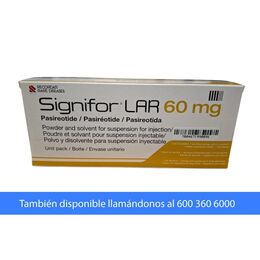 SIGNIFOR LAR POLVO PARA SUSPENSIÓN INYECTABLE 60 mg, CON SOLVENTE(PAMOATO DE PASIREOTIDA)