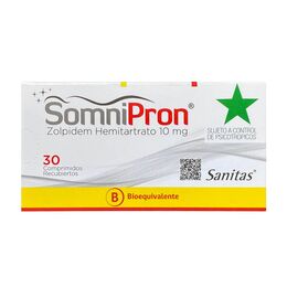 Somnipron (B) Zolpidem 10mg 30 Comprimidos Recubiertos