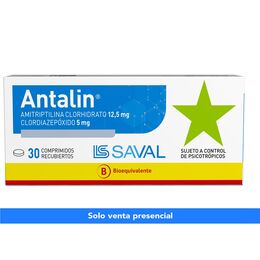 Antalin Amitriptilina / Clordiazepoxido 12.5/5 30 Comprimidos Recubiertos