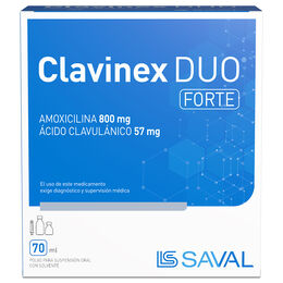 Clavinex Duo Forte Amoxicilina / Ácido Clavulánico Suspensión Oral 70ml