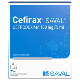 CEFIRAX POLVO PARA SUSPENSIÓN ORAL 100 mg/5 mL, CON SOLVENTE