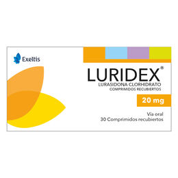 LURIDEX COMPRIMIDOS RECUBIERTOS 20 mg (LURASIDONA CLORHIDRATO)