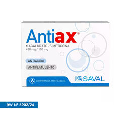 Antiax Simeticona / Magaldrate 6 Comprimidos Masticables