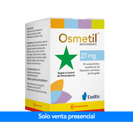 OSMETIL COMPRIMIDOS RECUBIERTOS DE LIBERACIÓN OSMÓTICA PROLONGADA 27 mg (METILFENIDATO)