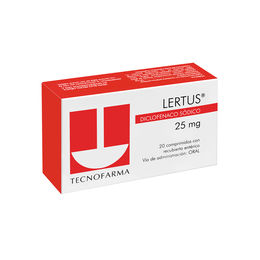 Lertus Diclofenaco Sódico 25mg 20 Comprimidos Recubiertos